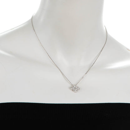 Van Cleef & Arpels 18K White Gold Diamond Vintage Alhambra Pendant Necklace 2 of 6