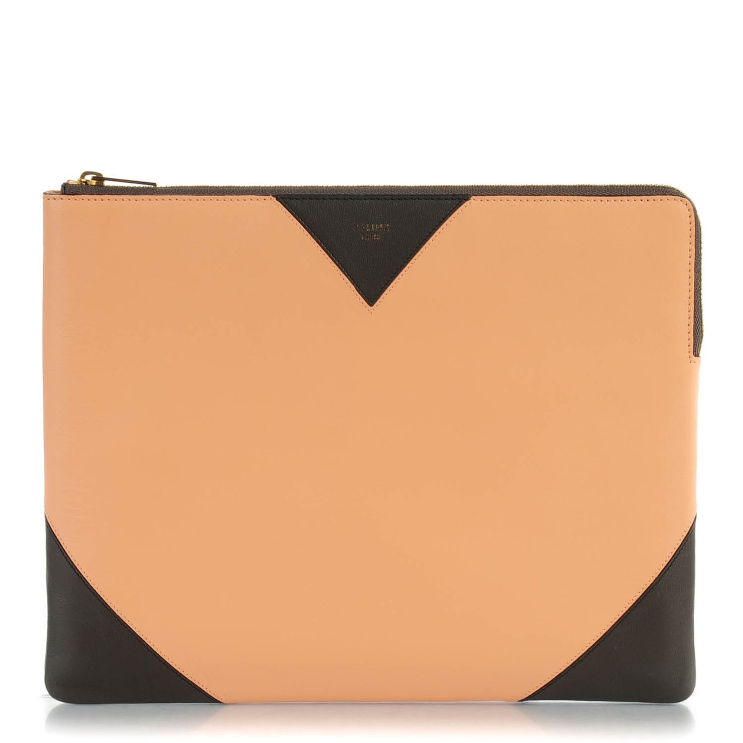 Lambskin Bi-Color Coeur iPad Clutch Blush Black