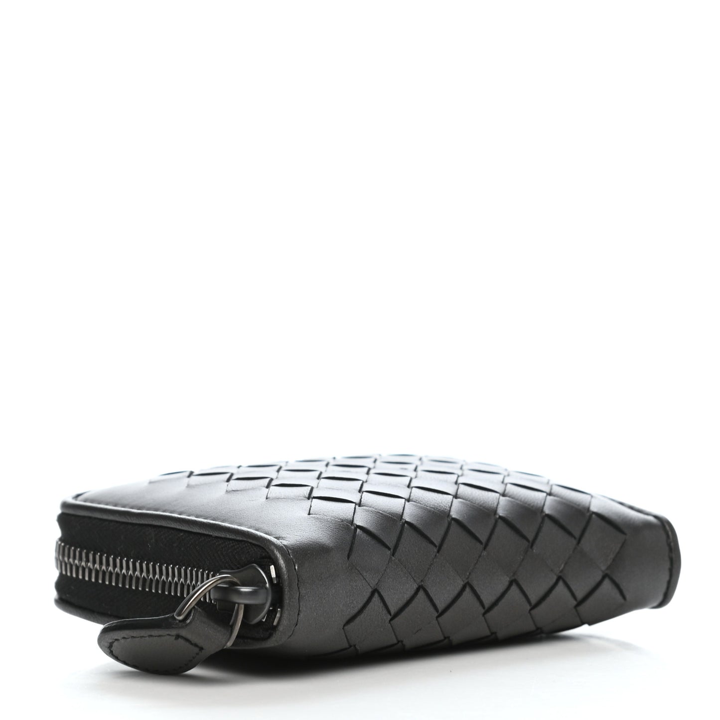 Nappa Intrecciato Zip Around Coin Purse Black