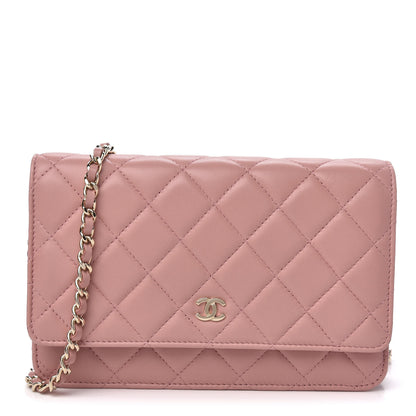 Chanel Lambskin Quilted Wallet On Chain WOC Pink 1 of 11