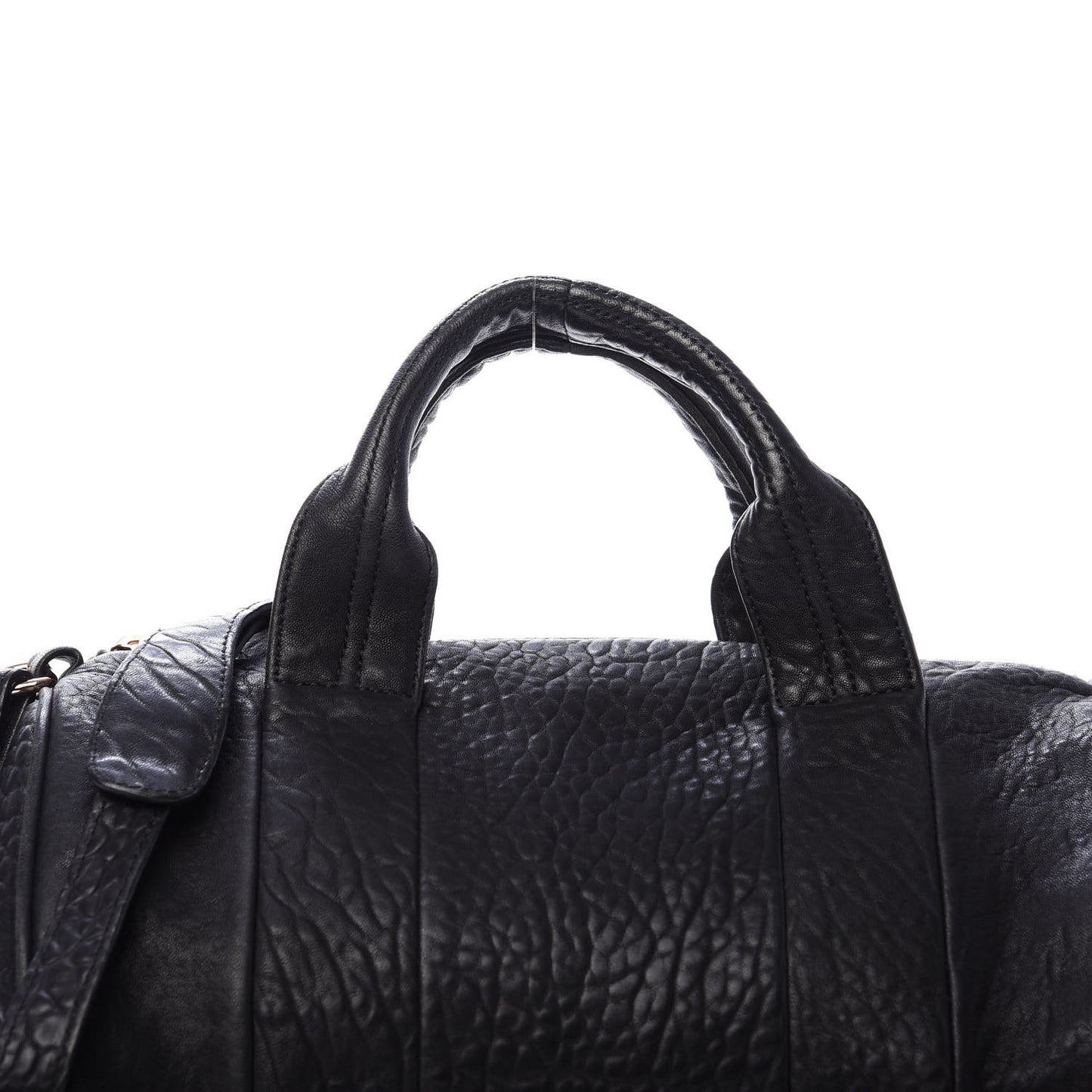 Pebbled Lambskin Rocco Black Rose Gold Hardware
