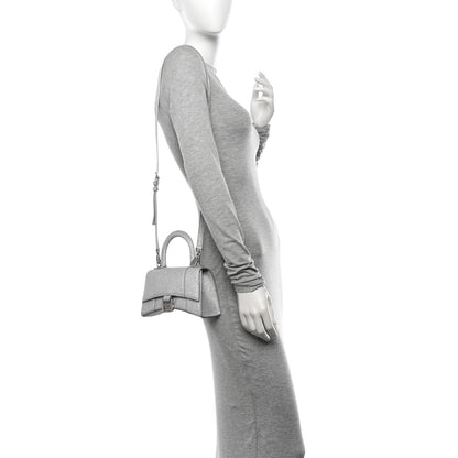 Balenciaga Glitter Fabric Hourglass Top Handle Bag XS Grey 3 of 11