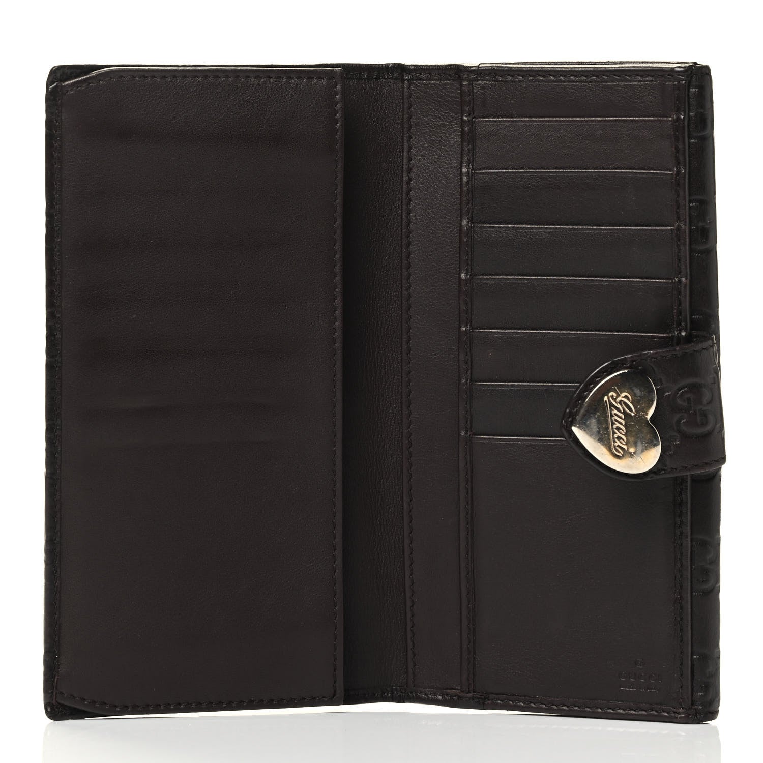 Gucci Guccissima Heart Continental Wallet Dark Brown 7 of 12