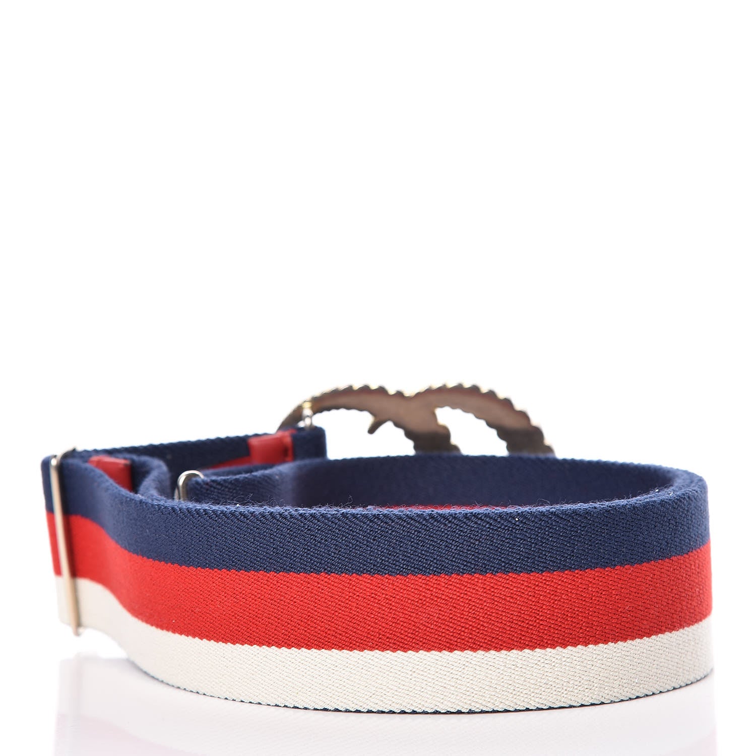 Gucci Canvas Torchon Double G Sylvie Web Belt 75 30 Red White Blue 3 of 5