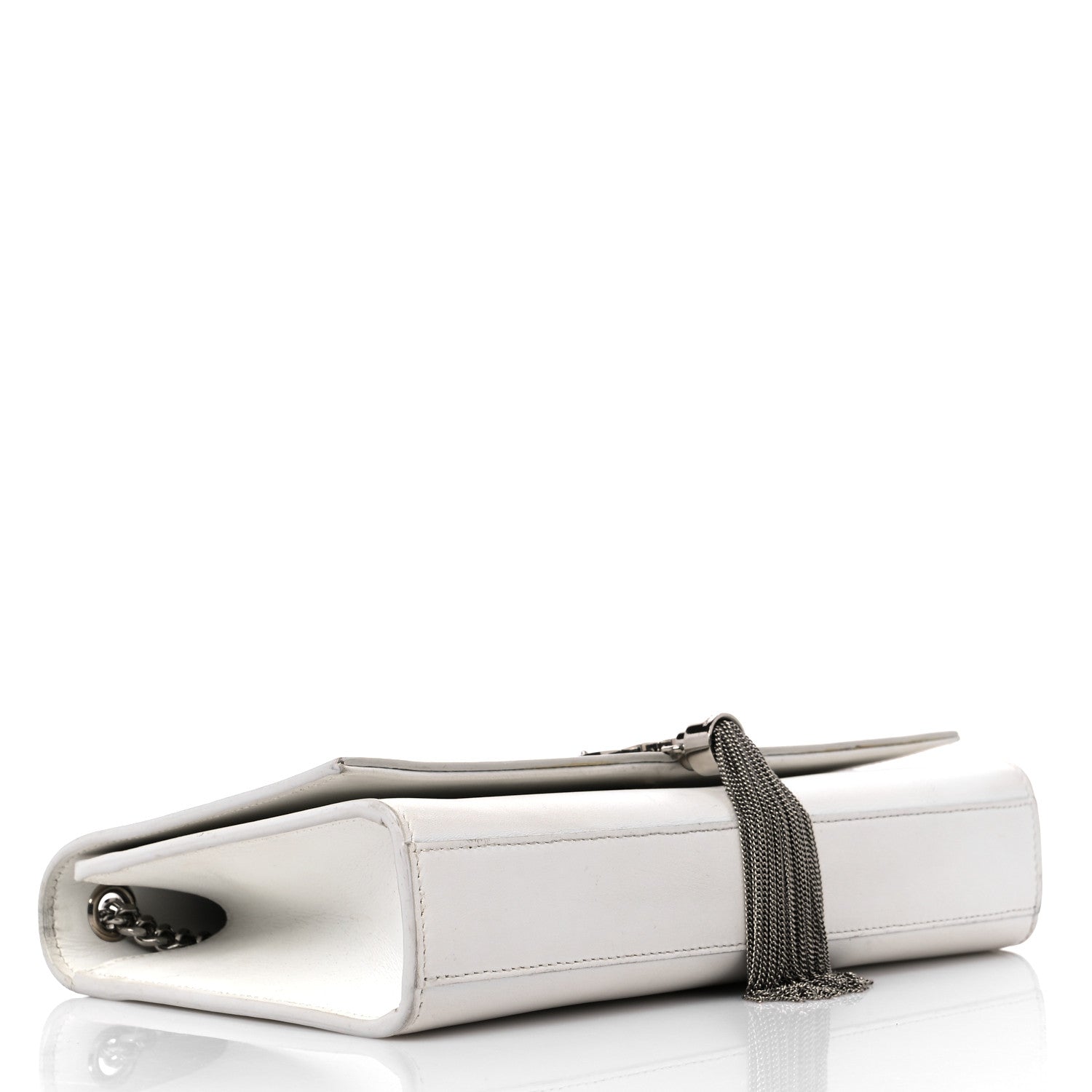 Saint Laurent Smooth Calfskin Medium Classic Monogram Kate Tassel Satchel White 4 of 21
