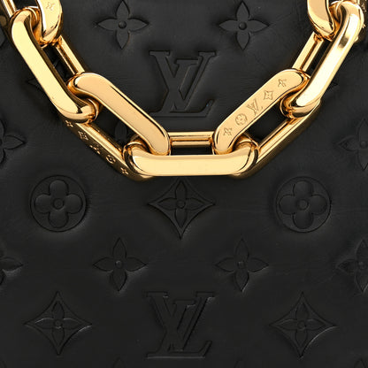 Louis Vuitton Lambskin Embossed Monogram Coussin BB Black 9 of 12