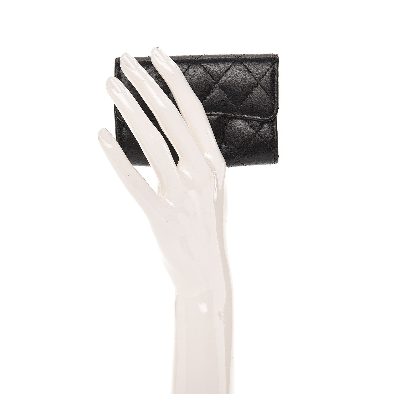 Chanel Lambskin Quilted 4 Key Holder Black 2 of 9