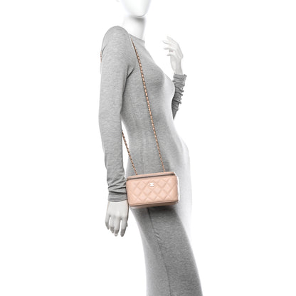 Chanel Caviar Quilted Small Vanity Case With Chain Light Beige 2 of 11