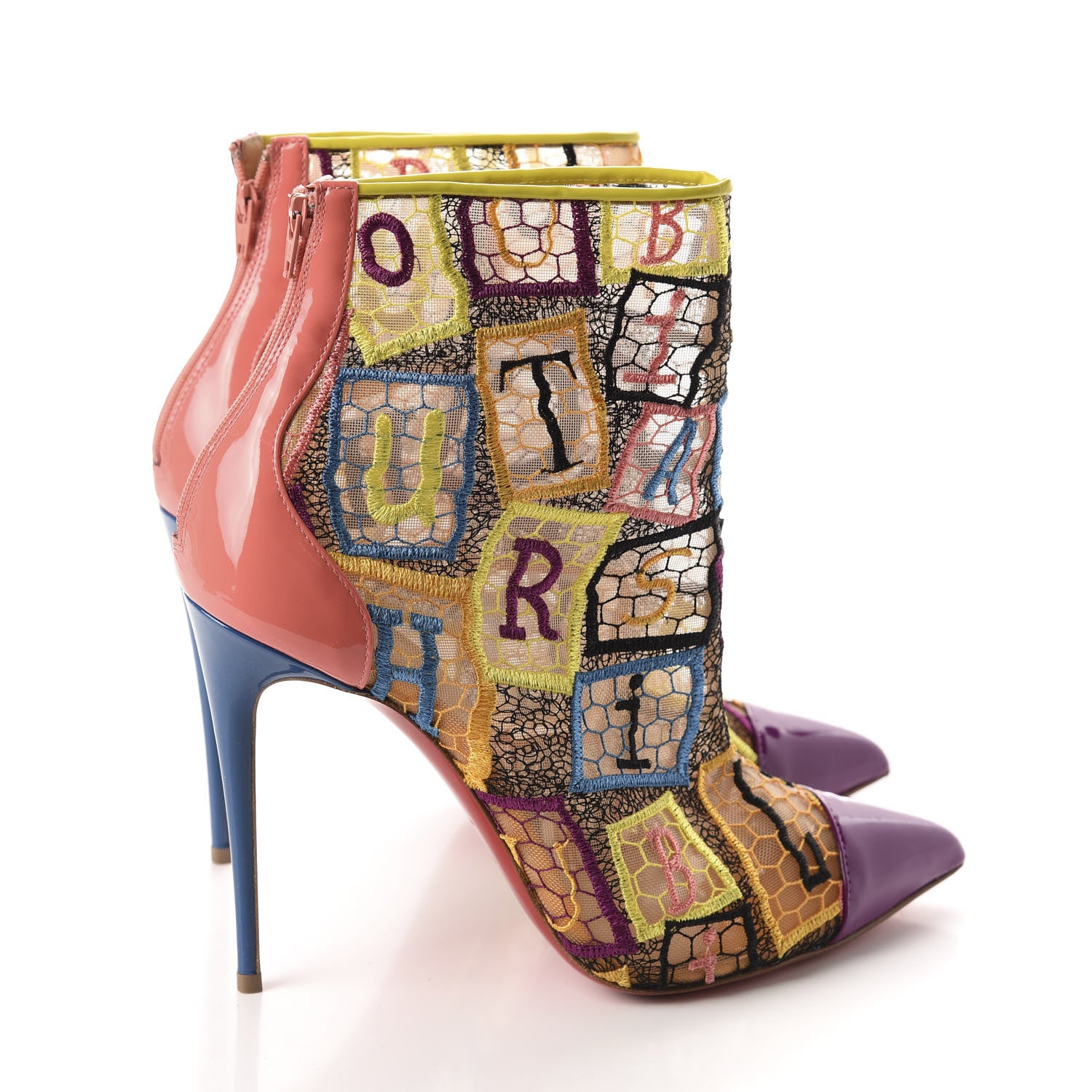 Christian Louboutin Patent Lace Gipsybootie 100 Ankle Boots 39.5 Multicolor 4 of 11