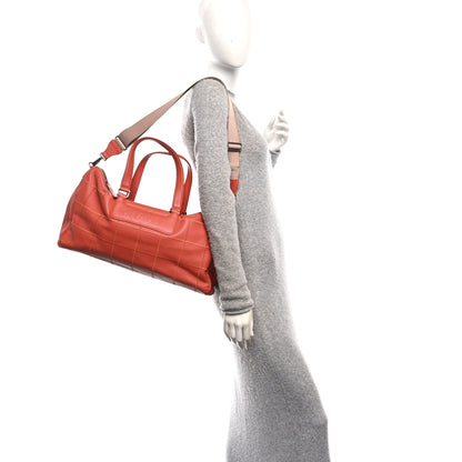 Chanel Caviar Square Stitched Large Tote Orange 2 of 10