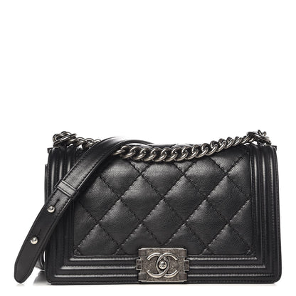 Chanel Calfskin Double Stitch Medium Boy Flap Black 1 of 7