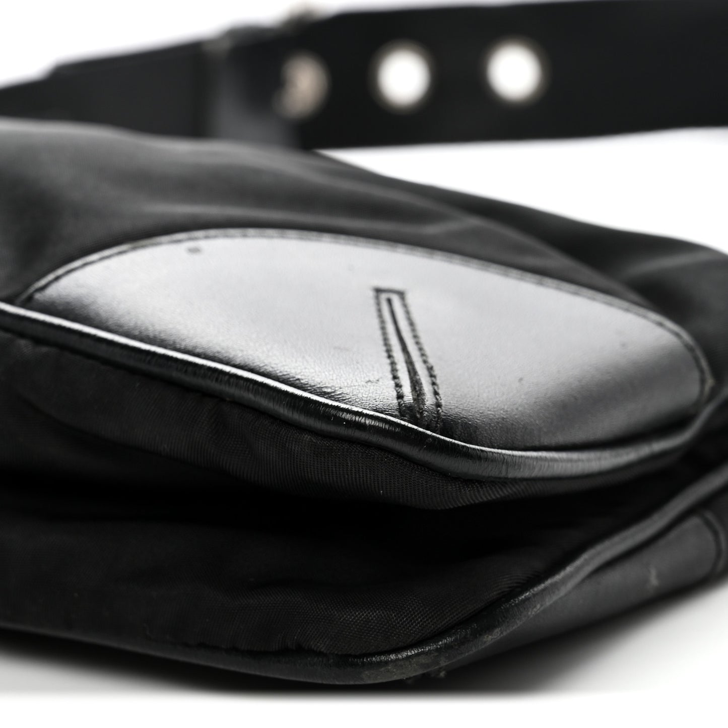 Tessuto Light Nylon Soft Calf Shoulder Bag Black