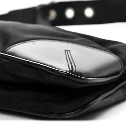 Prada Tessuto Light Nylon Soft Calf Shoulder Bag Black 9 of 14