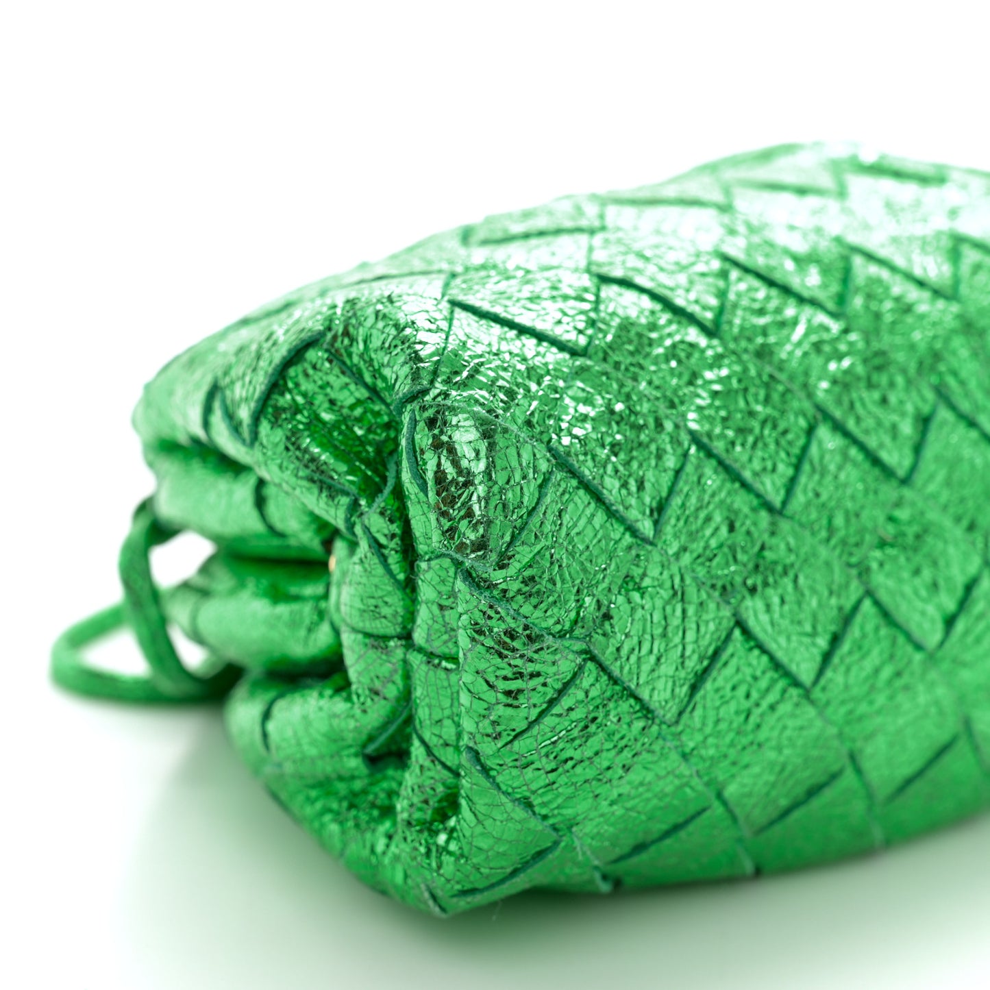 Metallic Nappa Intrecciato The Mini Pouch Parakeet