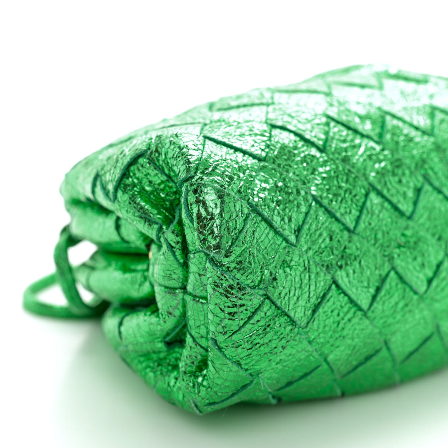 Bottega Veneta Metallic Nappa Intrecciato The Mini Pouch Parakeet 9 of 11
