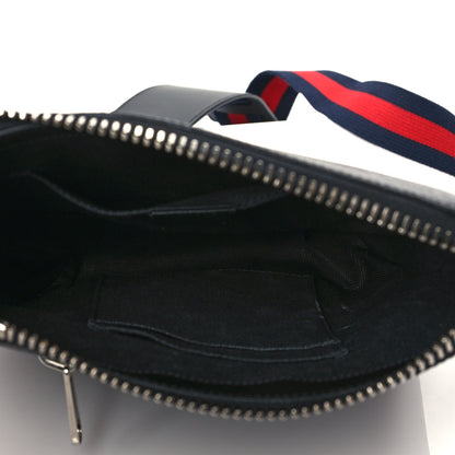 Gucci GG Supreme Monogram Web Small Flat Messenger Bag Black Grey 5 of 10