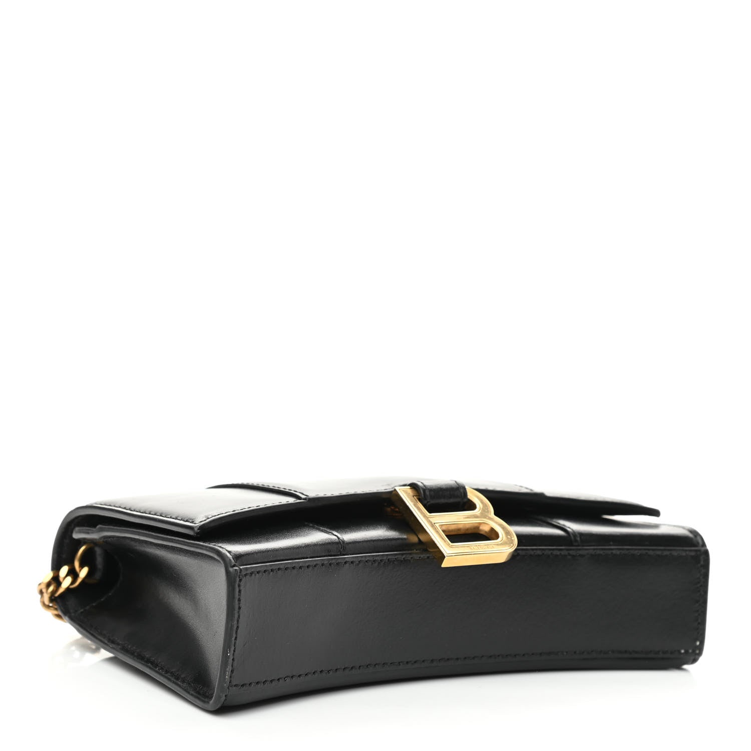 Balenciaga Shiny Box Calfskin Hourglass Chain Bag Black 4 of 11