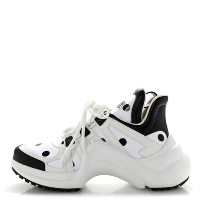 Louis Vuitton Calfskin Satin Printed Polka Dot Monogram LV Archlight Sneakers 39.5 White 1 of 10