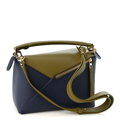 Loewe Calfskin Small Puzzle Edge Bag Olive Abyss Blue 3 of 9