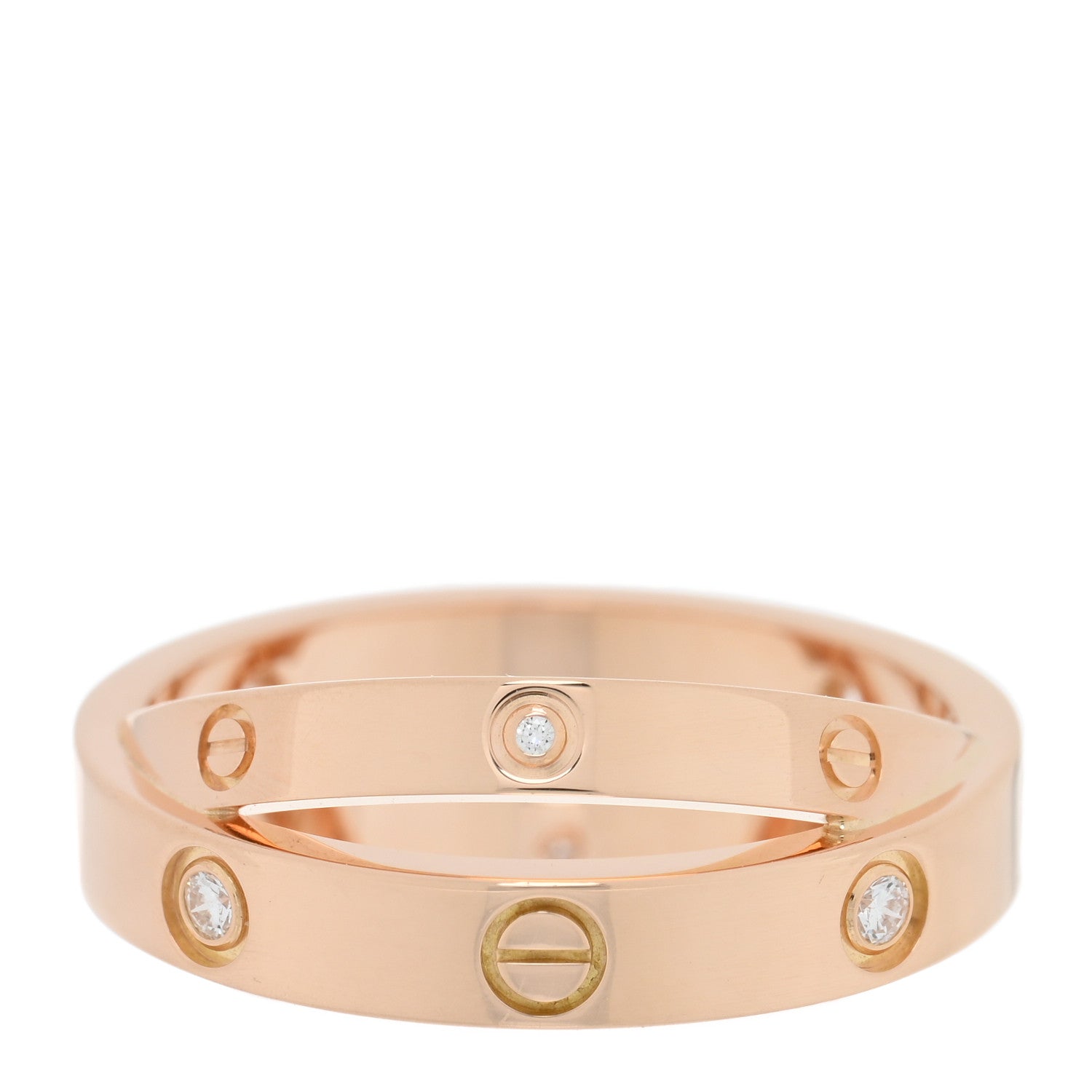 Cartier 18K Pink Gold 6 Diamond LOVE Ring 51/5.75 1 of 5
