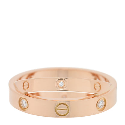 Cartier 18K Pink Gold 6 Diamond LOVE Ring 51/5.75 1 of 5