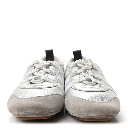 Louis Vuitton Metallic Grained Calfskin Womens LV Sneakerina 38 Silver 3 of 10