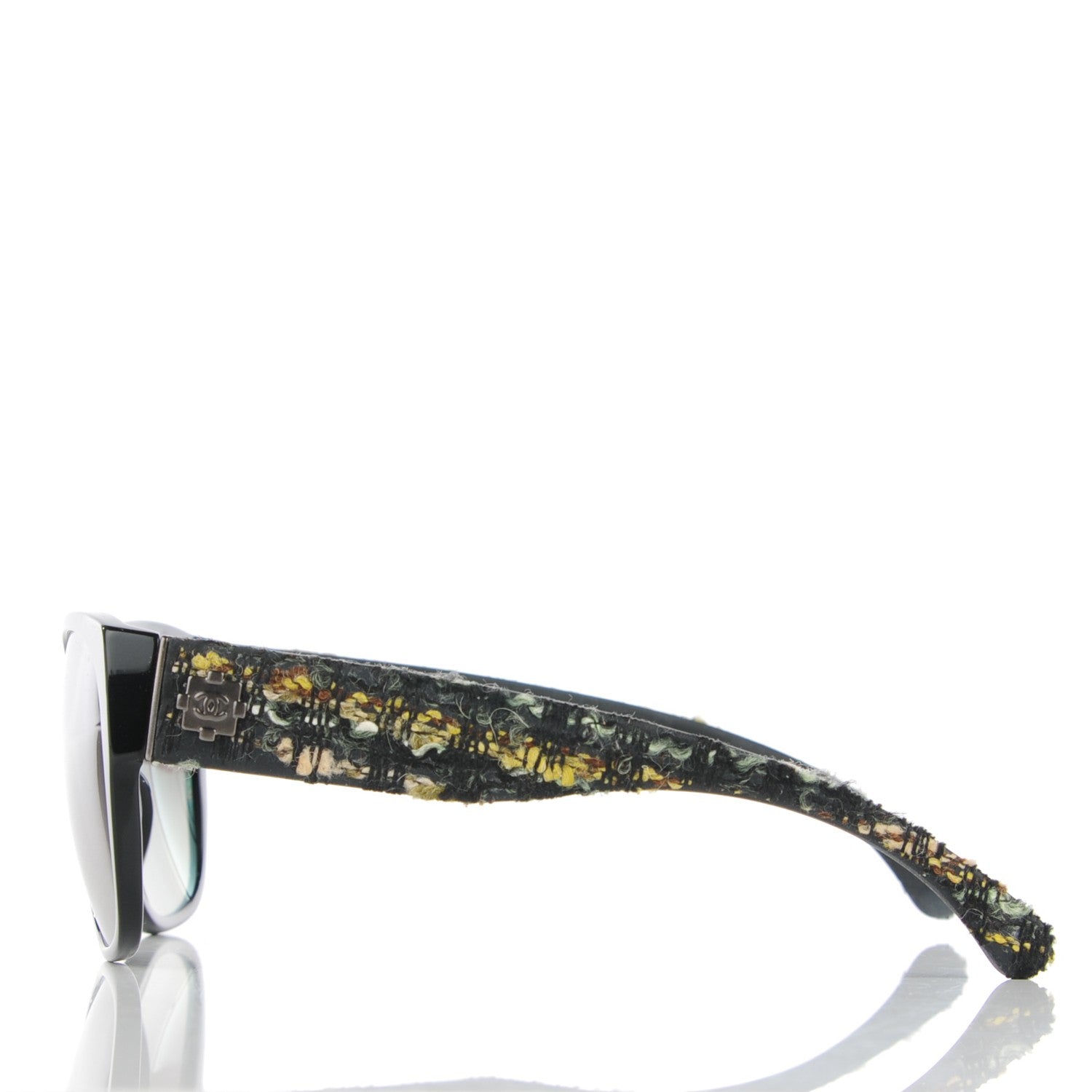 Chanel Tweed Boy CC Sunglasses 5237 Green Black 3 of 7