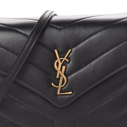 Saint Laurent Calfskin Y Quilted Monogram Toy Loulou Crossbody Bag Black 9 of 12