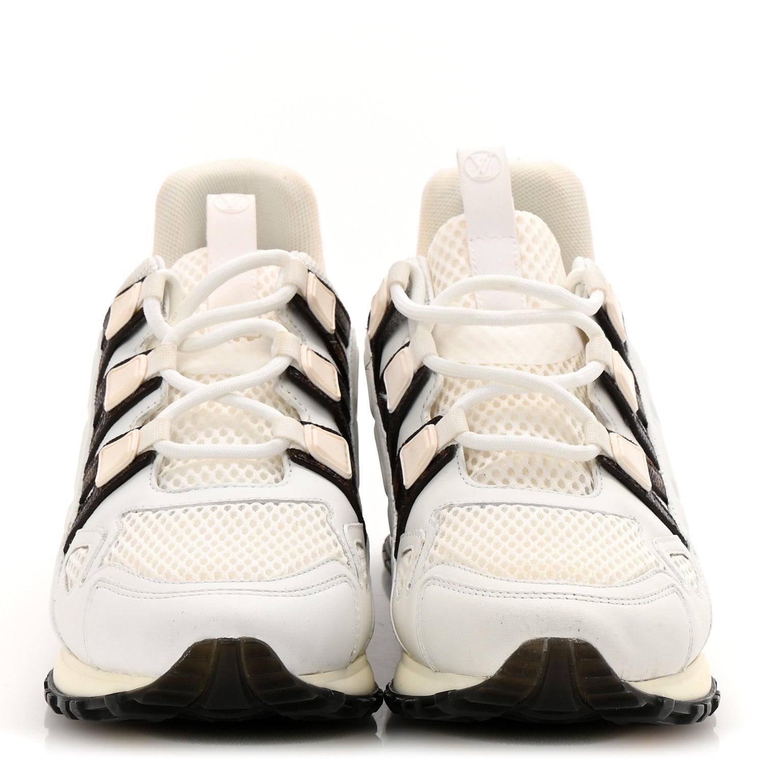 Louis Vuitton Calfskin Monogram Mesh Run Away Sneakers 37.5 White 3 of 10