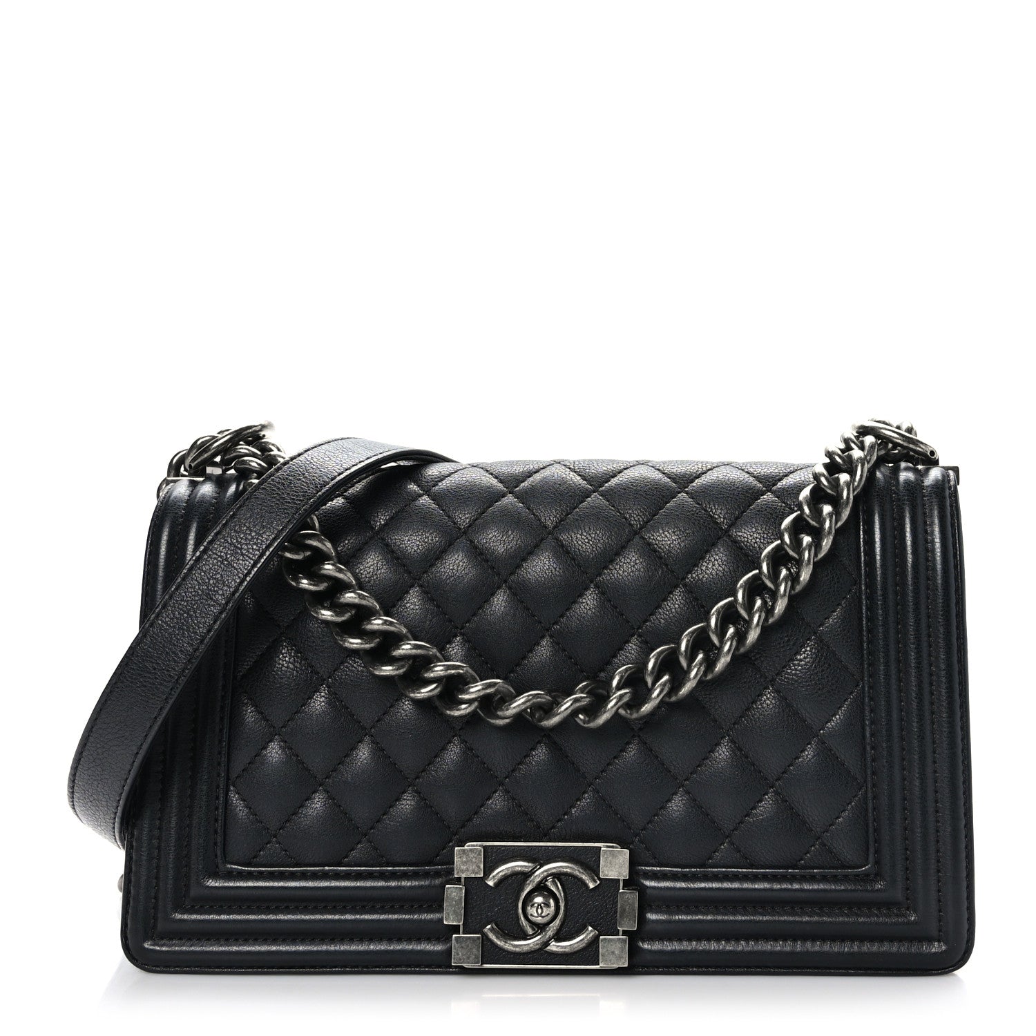 Chanel Calfskin Quilted Medium Boy Flap Black 1 of 9