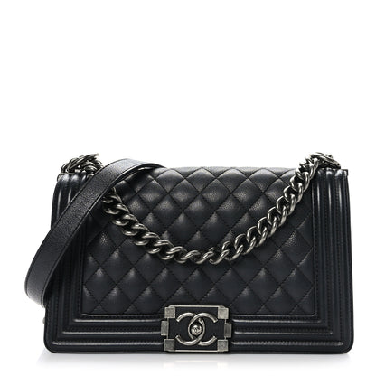Chanel Calfskin Quilted Medium Boy Flap Black 1 of 9