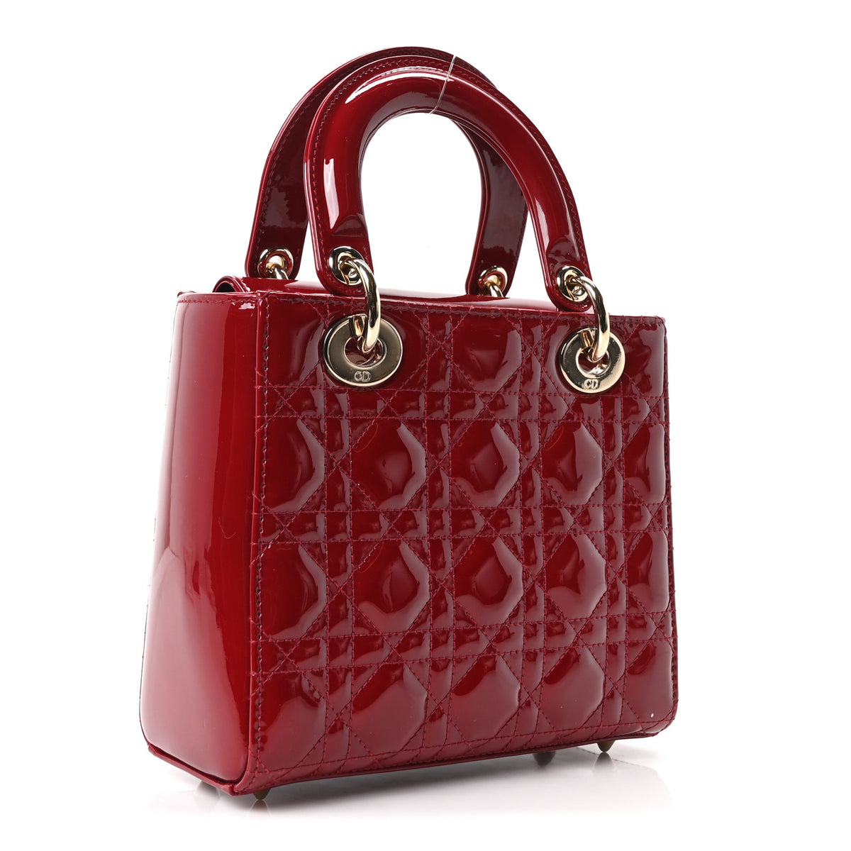 Christian Dior Patent Cannage Small Lady Dior Cherry Red 2 of 9