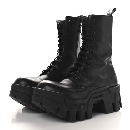Balenciaga Calfskin Womens Bulldozer Lace Up Boots 38 Black 4 of 8