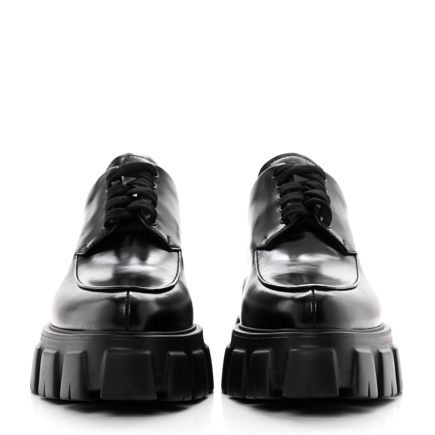 Prada Spazzolato Rois Monolith 55mm Derby Loafers 39 Black 2 of 9