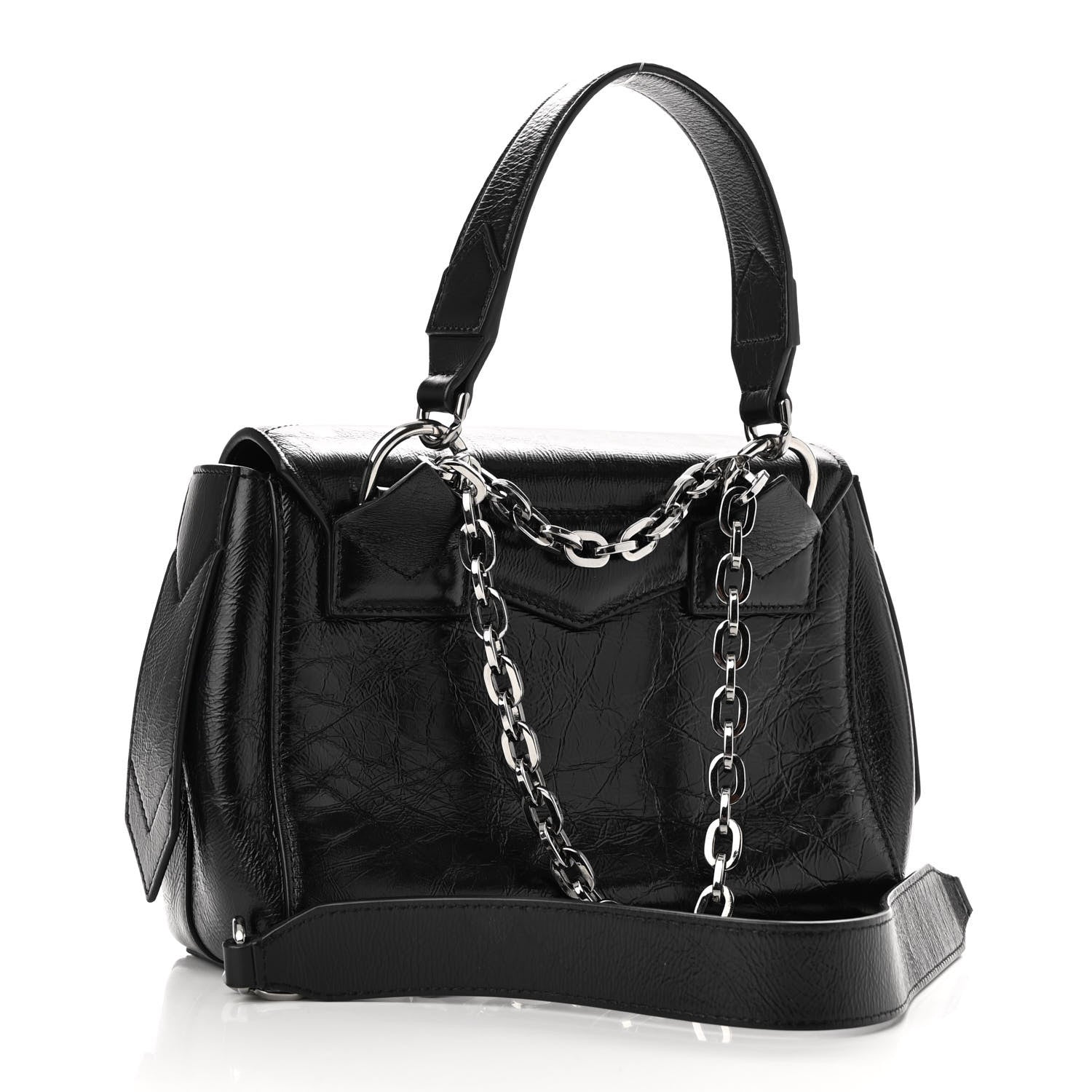 Givenchy Creased Patent Calfskin Small ID Flap Black 2 of 9