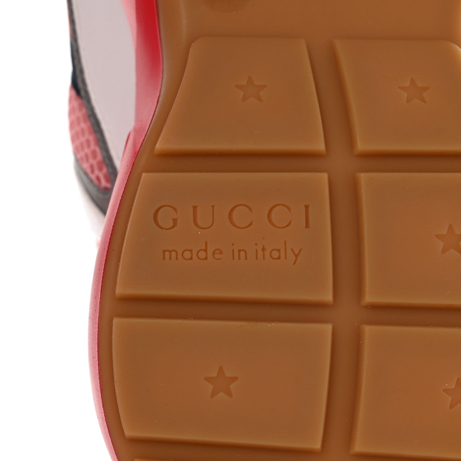 Gucci Lavaredo Eco Fabric Mesh Web Womens Rhyton Reflective Sneakers 37.5 Great White Water Rose Silver 7 of 8