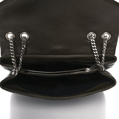 Saint Laurent Calfskin Y Quilted Monogram Medium Loulou Chain Satchel Kaki Fonce 5 of 14