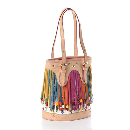 Louis Vuitton Monogram Multicolor Fringe Bucket White 3 of 9