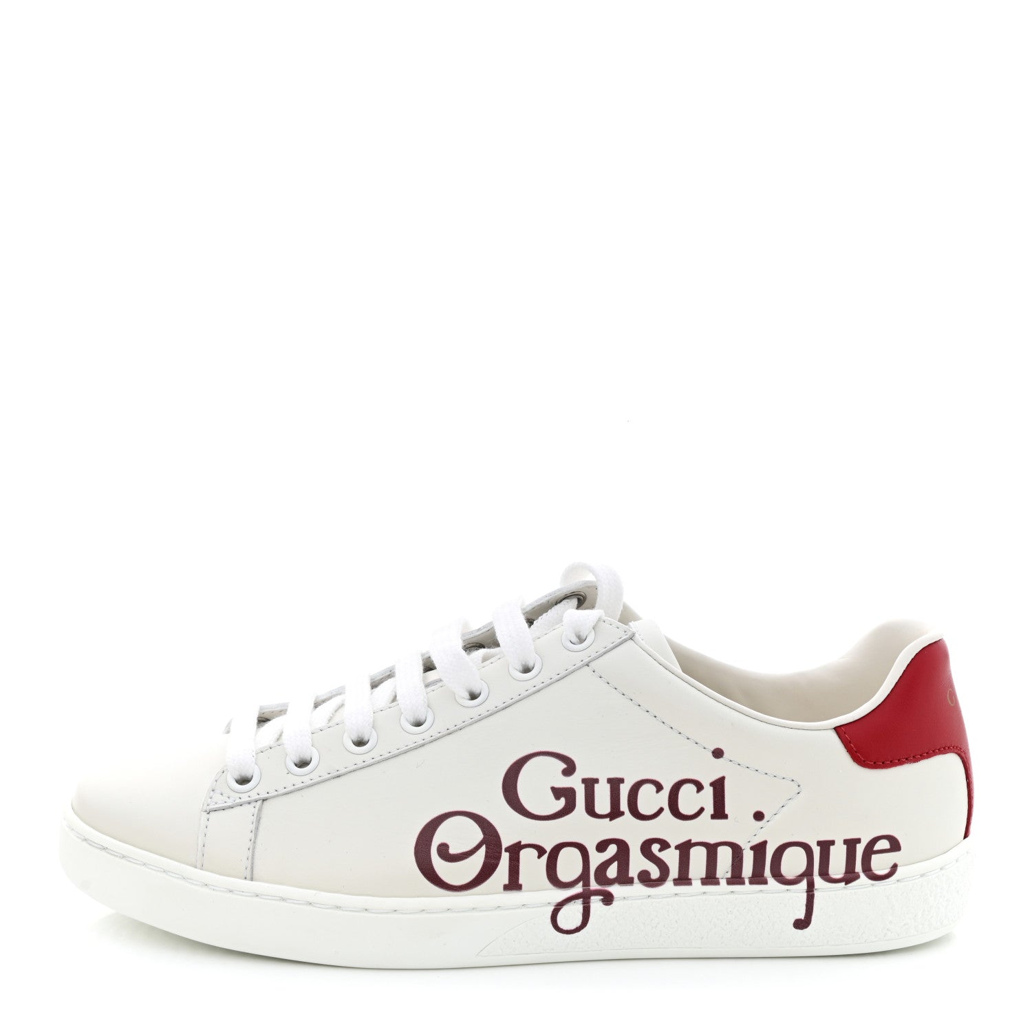 Gucci Calfskin Orgasmique Sneakers 37 Bianco Hibiscus Red 1 of 9