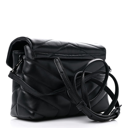 Saint Laurent Calfskin Y Quilted Monogram Monochrome Toy Loulou Crossbody Bag Black 3 of 11