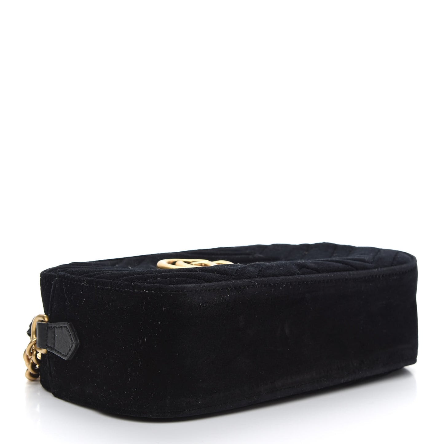 Velvet Matelasse Small GG Marmont Chain Shoulder Bag Black