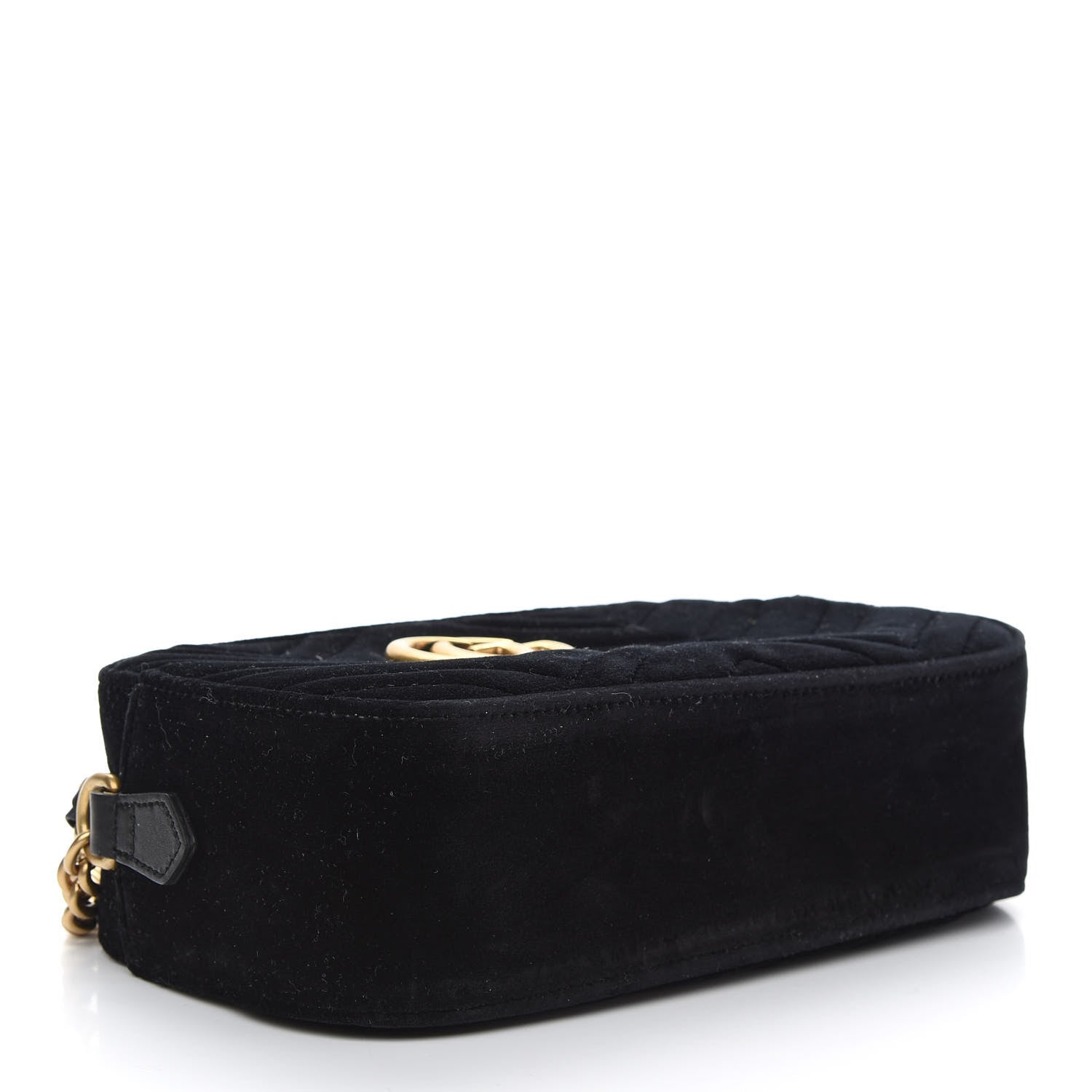 Gucci Velvet Matelasse Small GG Marmont Chain Shoulder Bag Black 4 of 9