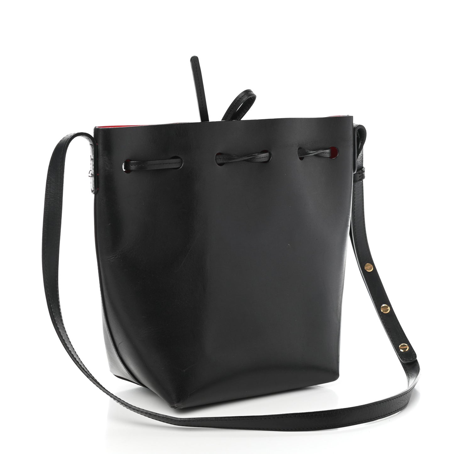 Calfskin Mini Bucket Bag Black Flamma
