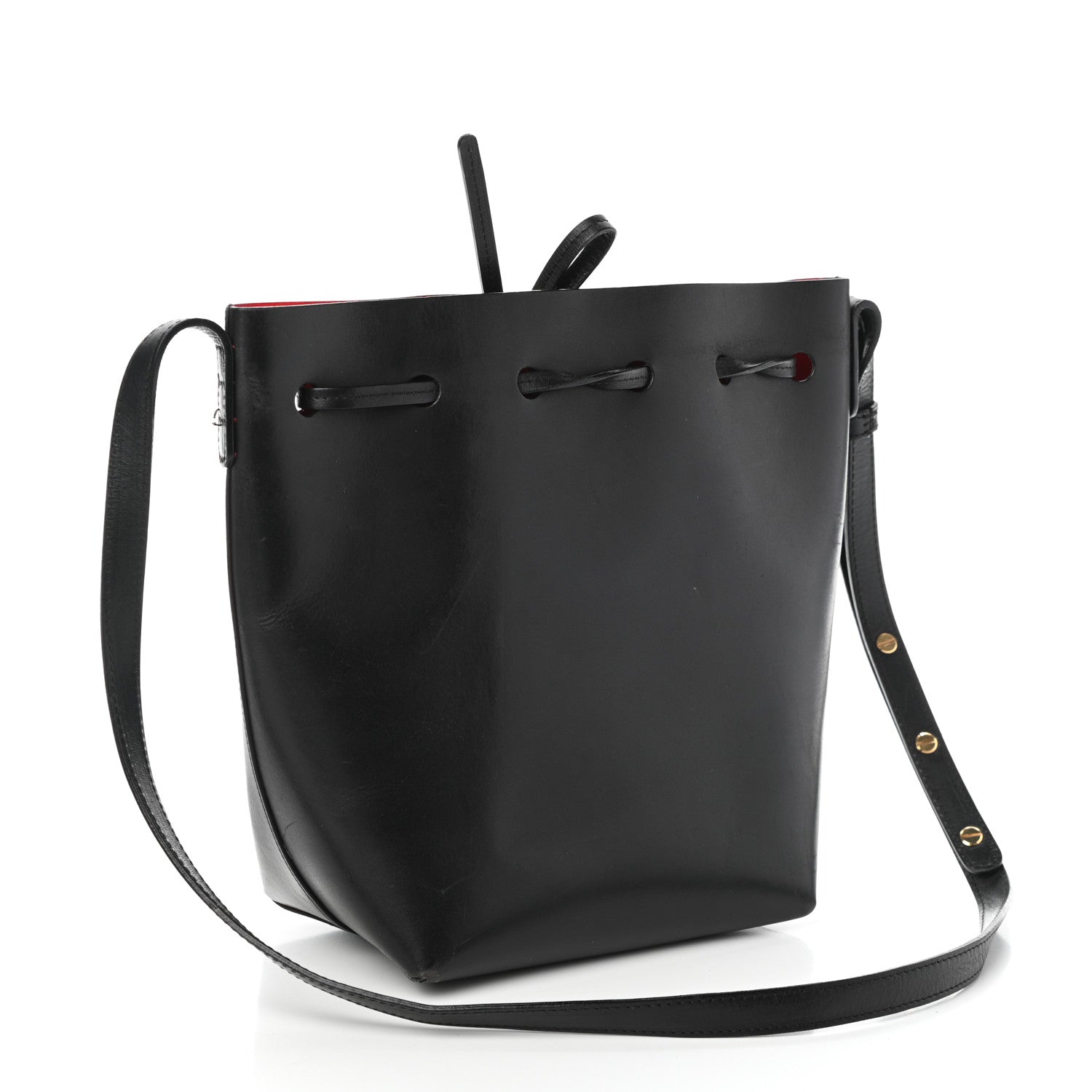 Mansur Gavriel Calfskin Mini Bucket Bag Black Flamma 3 of 9