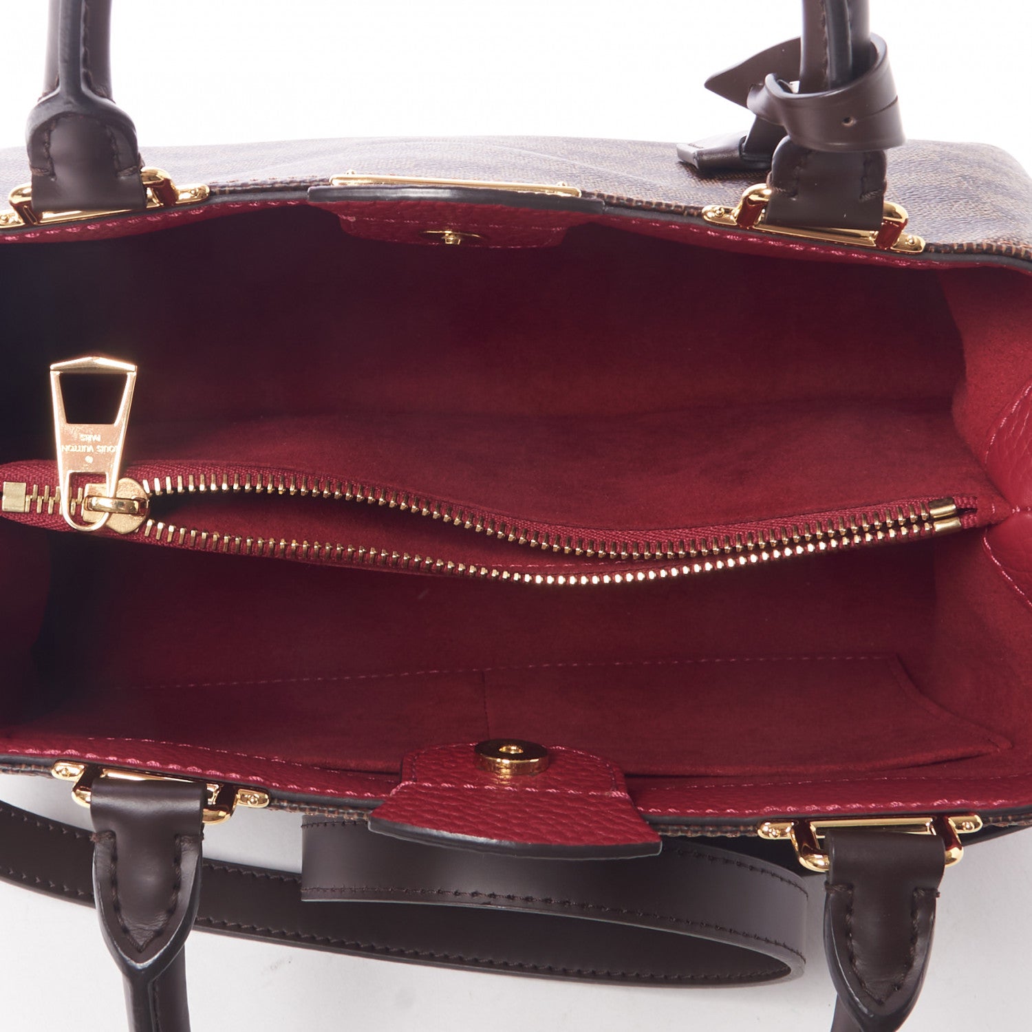 Louis Vuitton Damier Ebene Cuir Taurillon Brittany Wine 6 of 7