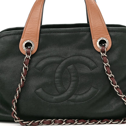 Chanel Iridescent Lambskin Aged Calfskin In The Mix Bowler Green 8 of 10