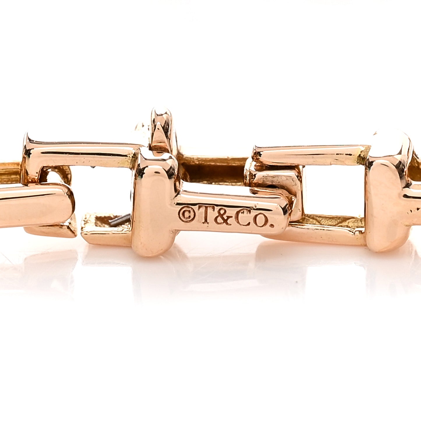 18K Rose Gold Narrow Tiffany T Chain Bracelet