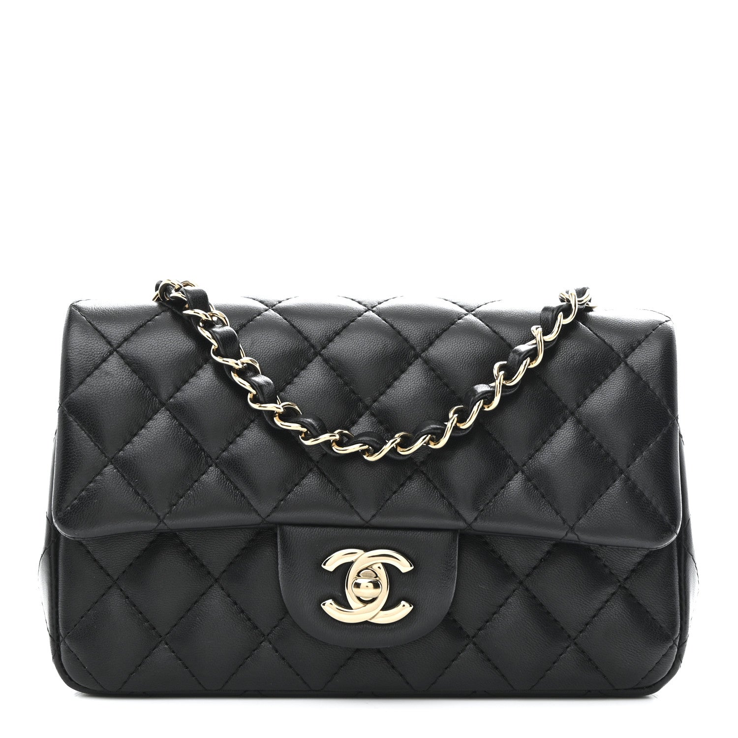Chanel Lambskin Quilted Mini Rectangular Flap Black 1 of 11