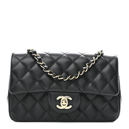 Chanel Lambskin Quilted Mini Rectangular Flap Black 1 of 11