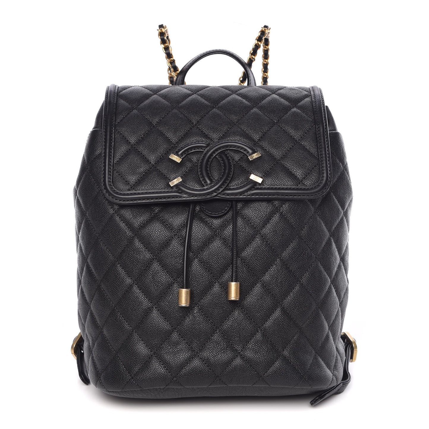 Caviar Quilted Filigree Backpack Black